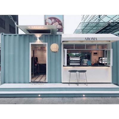 China Modern prefab metal shipping container coffee crosery store for sale