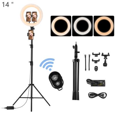 China ABS 14 Inch Full Color LED Ring Light 3200-5500K Temperature For Video for sale