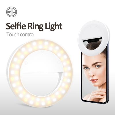 China One Key 3500k-8500k 600Mah Touch Stepless Adjustment Warm 94*94*23mm White High Quality Selfie Ring Light Daylight White for sale