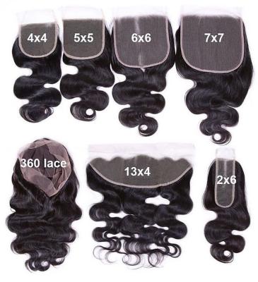 China Cheap Cuticle Aligned Hd Transparent Film Lace Closures Bundles Brazilian Hair 5X5 360 Frontal Deep Wave 100 Loose Hair Closure for sale