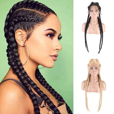 China Brazilian 4x4 frontal braided hair wig 13*4 HD hair cheap braid prices real lace closure braid wigs sellers for black women for sale