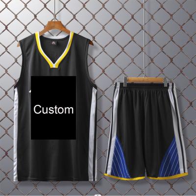 China Breathable 2 Pieces Sets Basketball Jerseys Kids Adults Outdoor Sportswear Boys Sleeveless Basketball Uniform for sale