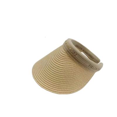 China Straw Hat Sun Hat Custom Shade Summer Protection Solid Color Women Image Hat Adjustable Straps Designer UV Logo for sale