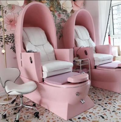 China Luxury Spa Chair Pink Egg Shaped Pedicure Chair Pedicure Massage Chair for sale