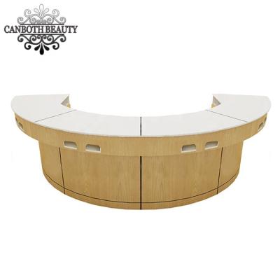 China Elegant Semicircle Manicure Bar Table Marble Top / Nail Bar Table With UV Light Because-M753 for sale