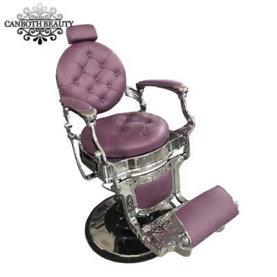 China Latest Modern Design Purple Barber Chairs Vintage Chair For Hair Salon for sale