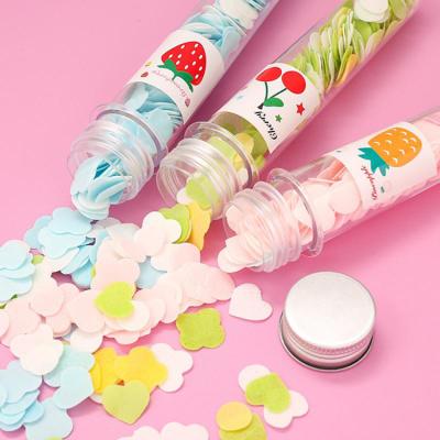 China Basic Cleaning Paper Soap Mini Disposable Washing Hand Soap Jabon de probeta Portable Bath Flower Soap Tube Test Rose Flower Star Shape Soft for sale