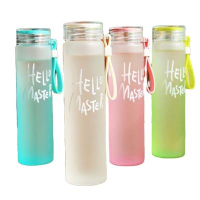 China Various Viable Promotional Goods Using Frosted Crystal Colorful Glass Water Bottle for sale