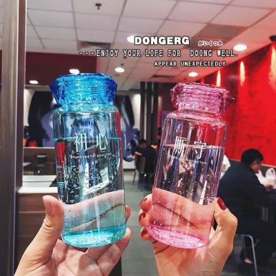 China Viable Wholesale Cheap Price 370ml Custom Logo Drinking Bottle Clear Glass Water Bottle With Crystal Lid for sale