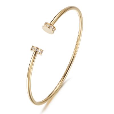 China Gold CLASSIC Adjustable Shiny Button Thin Cuff Bracelet for sale