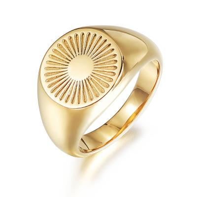 China 2022 Vintage Stainless Steel 14K Gold Halo Fashion Ring Jewelry for sale