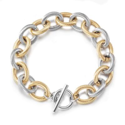 China CLASSIC 2 Tone Multi Twisted Wire Link Bracelet for sale