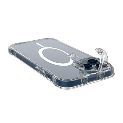 China Shockproof suitable for iPhone13 series transparent magnetic magsafe mobile phone wireless charging case for sale