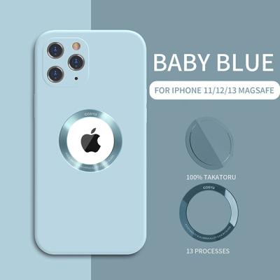 China New i Phone Shell Soft Liquid Silicone Back Shockproof Magnetic Cover Glass For iPhone 11 12 pro Max Support Wireless Charging for sale