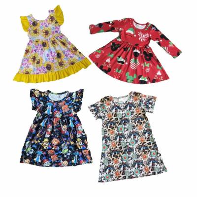 China Custom Digital Breathable Festival Printing Baby Dress Newborn Baby Girls Birthday Dress Cartoon Baby Dress Princess Belle for sale