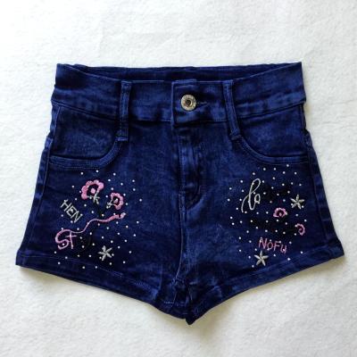 China 2021 Latest Cotton Fade Proof Amazon European American Colored Baby Girls Boutique Hot Short Jeans Casual Infant Denim Pants For Kids Gir for sale