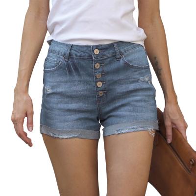 China 2021 QUICK DRY Distress Womens Clothing Women Jeans Short Sexy Ripped Short Denim Fringe Jeans Women Ladies High Waist Jeans Pants for sale