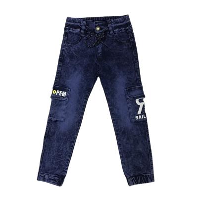 China Color Fade Proof Boys Fashion Stretch Denim Jumpsuits Casual Jeans Pants Kids Stacked Trousers For Boys Kids Jeans for sale