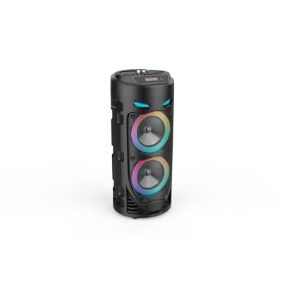 China DLNA Fashionable Black Color ZQS4239 With Lights Magic Rechargeable Parametric Speaker Outdoor Portable Speaker With FM Radio for sale