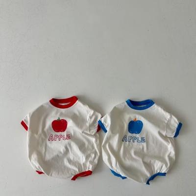 China Spandex/Cotton Toddler Kids Sweater Apple Triangle Infant Romper Clothes Trendy Casual Baby Unisex Jumpsuit for sale