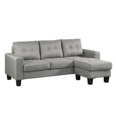 China Modular Modern Three Seats Tufted Upholstered Living Room L Shape Corner Fabric Sectional Sofa Set For Apartment for sale