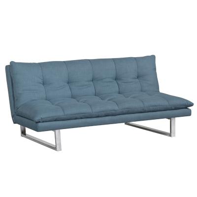 China (Size)Adjustable Modern Design Fully Upholstered Back Cushioned Metal Legs Tufted Sturdy Futon Sofa With Bed Furniture for sale