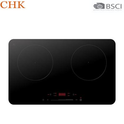 China ultra thin & Slide Control CHK 3500W GS/CE Slider Table Top 2 Hobs Electric Induction Touch Stove for sale