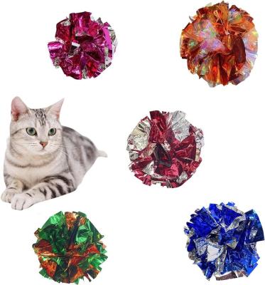 China Viable Hot Selling Cat Crinkle Colorful Balls for Cat Lightweight Cat Toys for sale