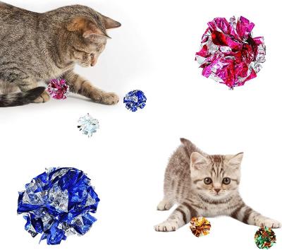 China Cat Crinkle Colorful Balls For Viable Cat Chew and Chasing Cats Indoor Game for sale