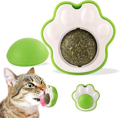 China Hot Selling Rotatable Undamaged Ball Viable Kitten Chew Treats Edible Wall Ball Catnip For Cat Toys for sale