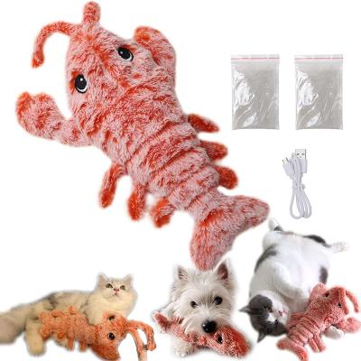 China Lobster Shape Catnip Viable Collapsing Toys For Indoor Cats USB Charging Interactive Catnip Cat Toy for sale