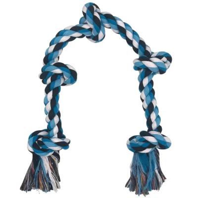 China Hot Selling Viable Low Price 5Knots Dog Rope Toys For Chewers Dog Toys Aggressive Interactive Hard Twisted Dogs Rope Toy for sale