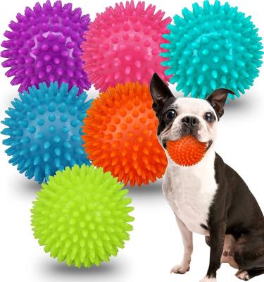 China 2023 Durable High Quality Hot Selling Durable TPR Ball 6.5cm Tooth Cleaning Non-Toxic Indestructible Dog Chew Toys With Squeaker for sale