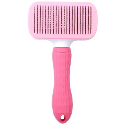 China 2023 Viable High Quality Square Shape Pet Grooming Comb Self Cleaning Pet Hair Remover Comb for sale