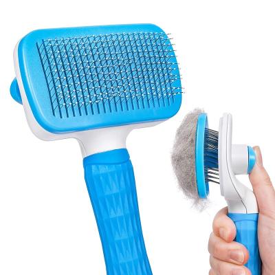 China Hot Selling High Quality Viable Square Shape Pet Grooming Comb Self Cleaning Pet Hair Remover Comb for sale