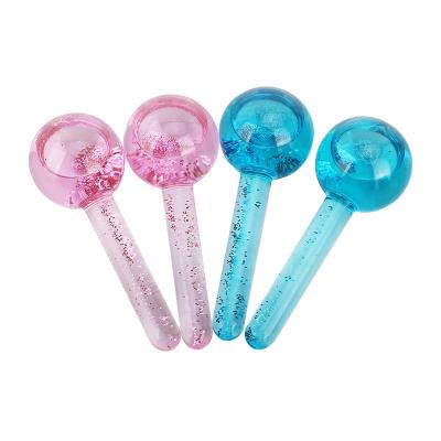 China Wrinkle Remover Crystal Massage Products Hockey Energy Massage Roller Face Roller Glass Flashing Face MassagerIce for sale