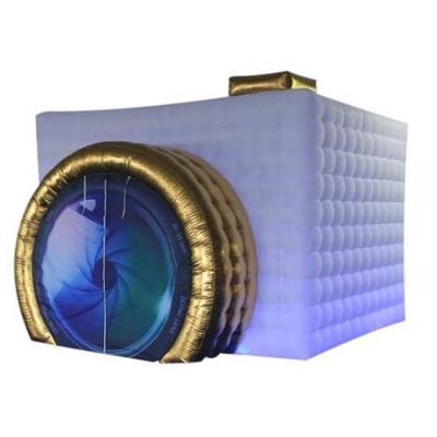 China Inflatable Event Camera Shape Photo Booth With Led Light for sale