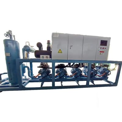 China Customization of screw water-cooled condensing unit with large capacity and multiple compressors industrial refrigeration unit for sale