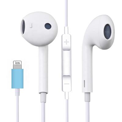 China Factory Price In-Ear Lightning Wired Earphone With Microphone Wired Stereo Lighting Earphone For iPhone 7 8 for sale