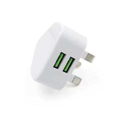 China Dual Ports British Usb Plug 5V2.1A 3usb Ports Mobile Phone 2USB 3pin Port UK Mobile Phone Charger For UK for sale