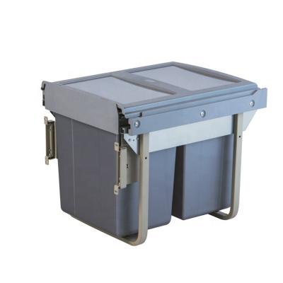 China Modern Removeable Buckets With Integrated Plastic Handles Soft Closing Pull Out Waste Containers for sale