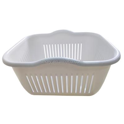 China Plastic Laundry Basket Stored Hollowed Out Clothing Storage Container Organizer For Bathroom for sale