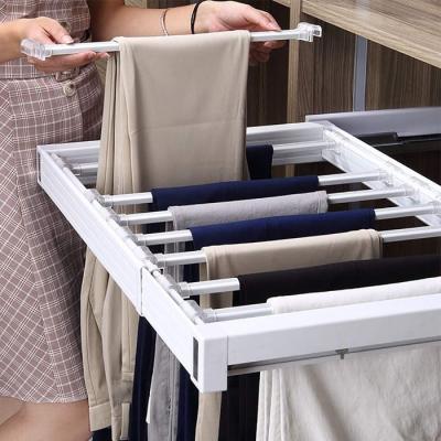 China Wholesale Zipper Wardrobe Rack Stocked Display Pants Rack Organizer Pull Out Supplier for sale