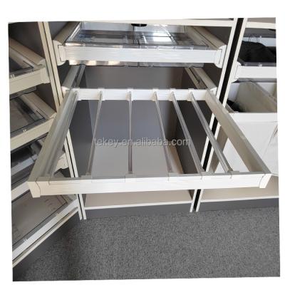 China Custom Storage Stocked Laundry Cabinets Sliding Trouser Pull Out Rack For Showroom for sale