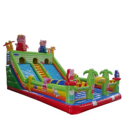 China 2022's Most Popular Inflatable Pigs Slide Amusement Park Multiplayer PVC 11x6m for sale