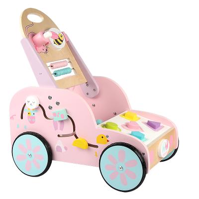 China New Multifunctional Musical Educational Children Bunny Wooden Baby Push Walker Toy For Study Kids for sale