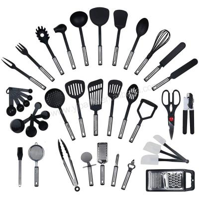 China Sustainable Wholesale 40 Piece Household Stainless Steel Kitchen Instrument And Utensils Nylon Set for sale