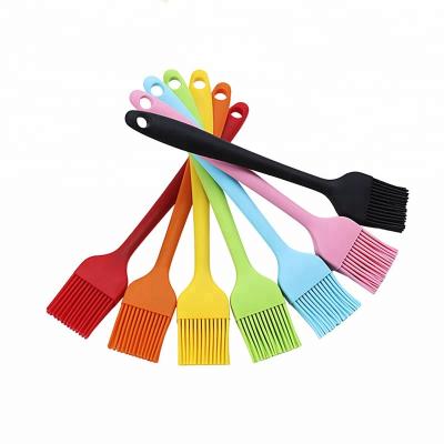 China Viable Brand Tools Durable Oil Brush Kitchen Wholesale Custom Baking Flexible Silicone Basting Pastry Brush for sale