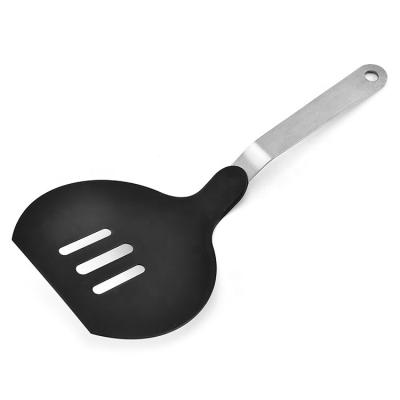 China Large Size Beef Meat Egg Panca Non-Stick Turners Food Pushers Family Kitchen Utensils Extra Flexible Black Durable Pizza Wide Shovel for sale