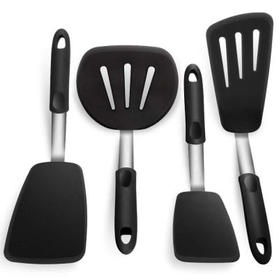 China Sustainable Premium Quality 4pcs Kitchen Turner And Spatula Set Kitchen Utensils Slotted Turner Silicone Turner for sale